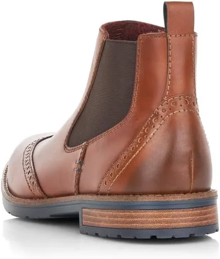 Rieker Mens 34660-24 Clermont Brogue Chelsea Style Boots