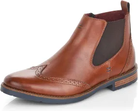 Rieker Mens 34660-24 Clermont Brogue Chelsea Style Boots