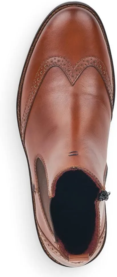Rieker Mens 34660-24 Clermont Brogue Chelsea Style Boots