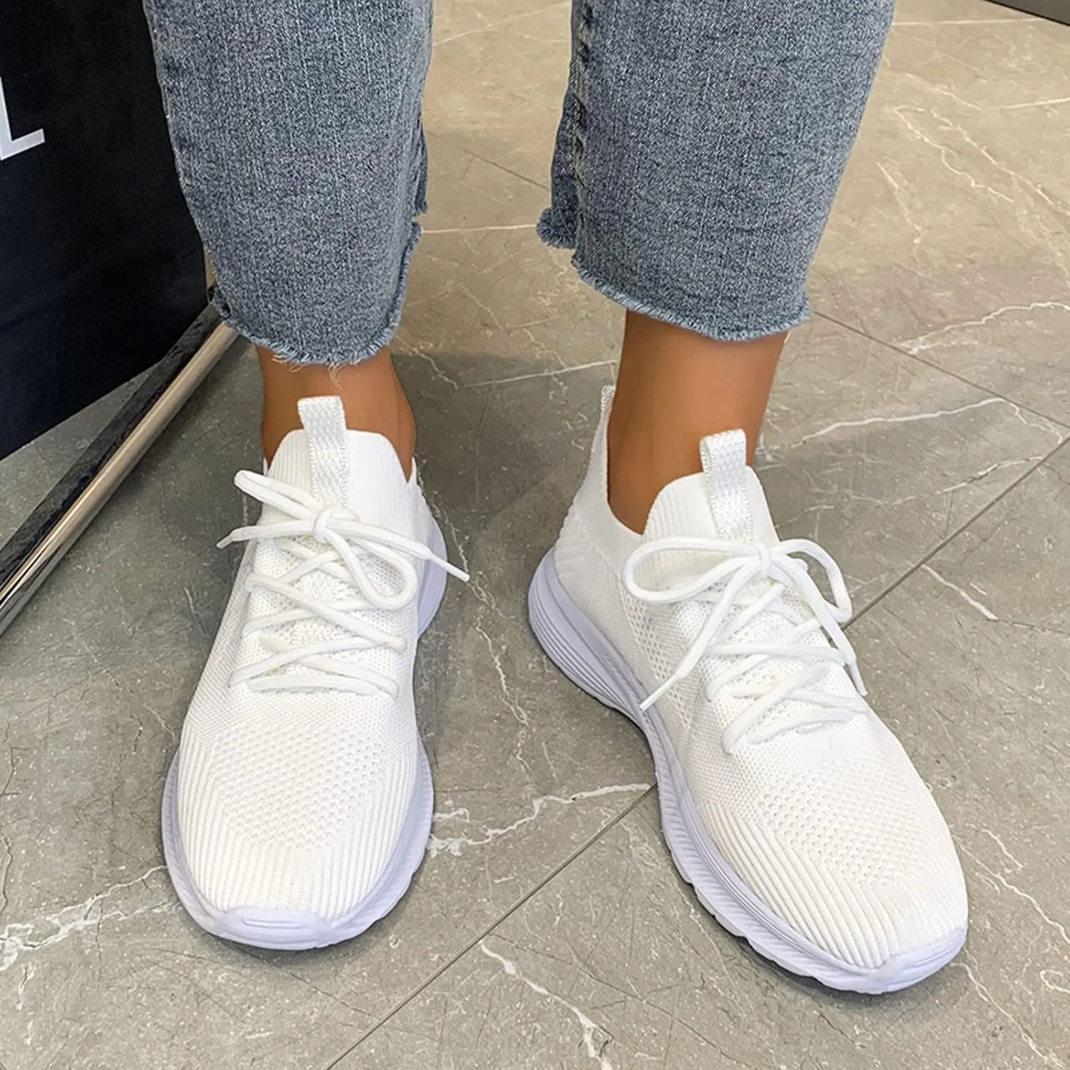 Running Shoes for Women,Women's Fashion Sneakers Slip On Closed Toe Walking Shoes Breathable Athletic Running Sneaker
