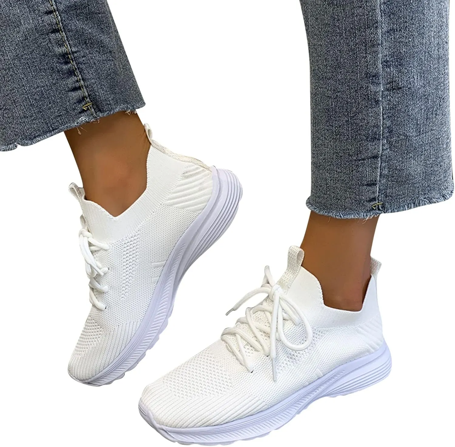 Running Shoes for Women,Women's Fashion Sneakers Slip On Closed Toe Walking Shoes Breathable Athletic Running Sneaker