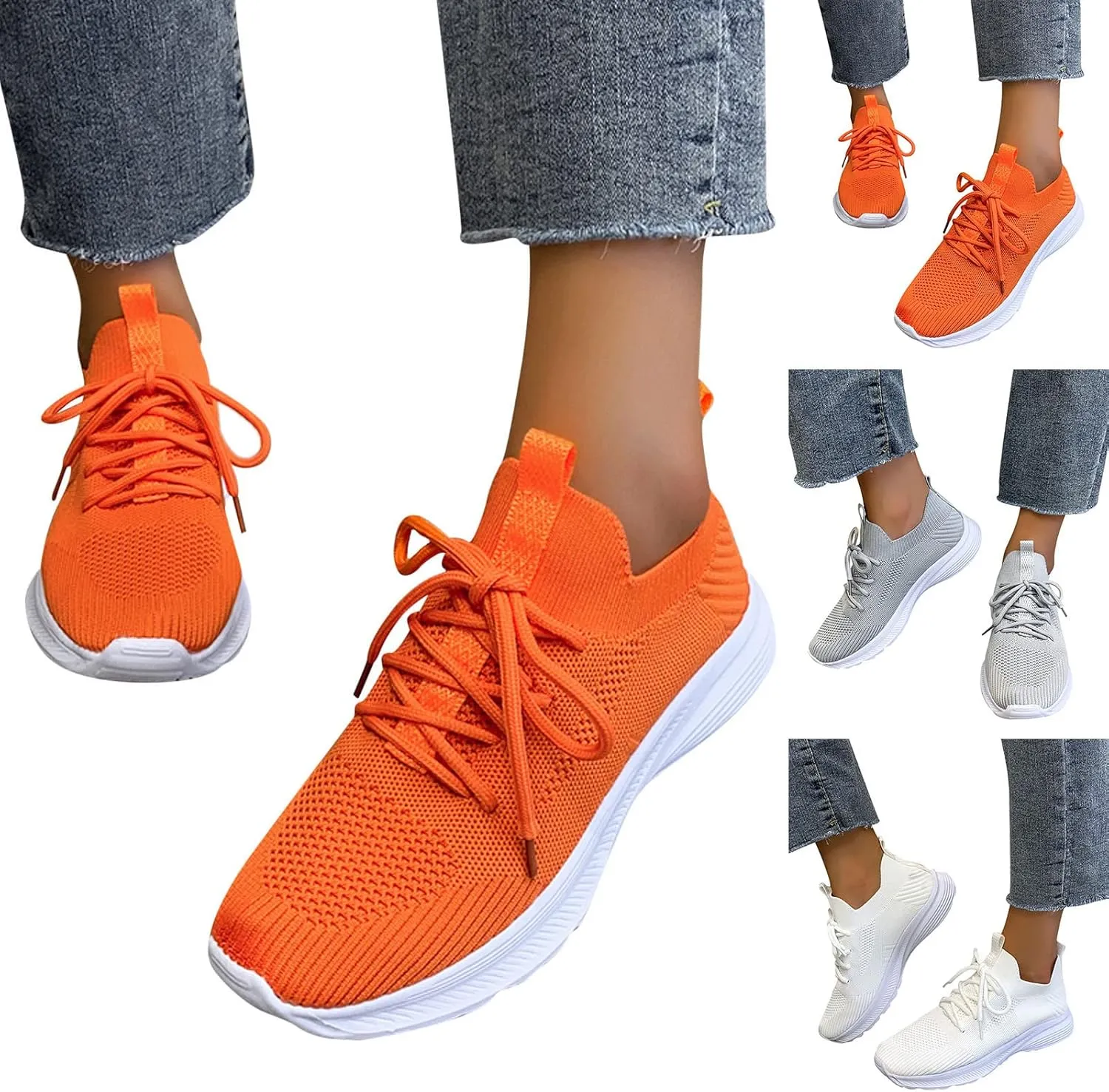 Running Shoes for Women,Women's Fashion Sneakers Slip On Closed Toe Walking Shoes Breathable Athletic Running Sneaker