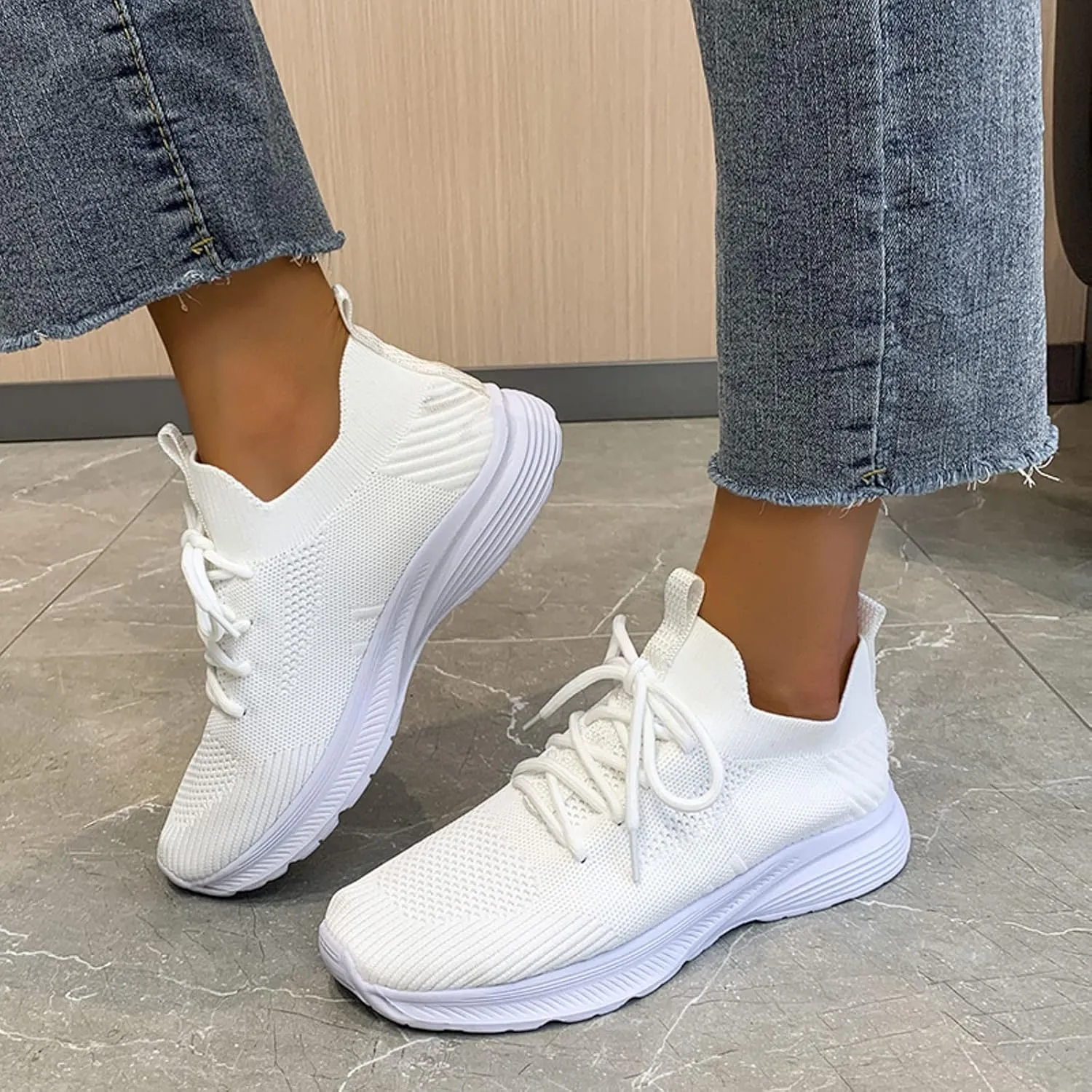 Running Shoes for Women,Women's Fashion Sneakers Slip On Closed Toe Walking Shoes Breathable Athletic Running Sneaker