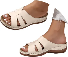 Sandals for Women 2025 Casual Comfortable Solid Color Orthopedic Sandals for Women Platform Hollow Simple Womens Slides