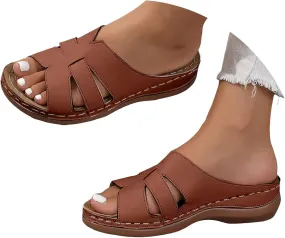 Sandals for Women 2025 Casual Comfortable Solid Color Orthopedic Sandals for Women Platform Hollow Simple Womens Slides