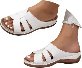 Sandals for Women 2025 Casual Comfortable Solid Color Orthopedic Sandals for Women Platform Hollow Simple Womens Slides