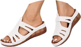 Sandals for Women 2025 Casual Solid Color Slip on Orthopedic Sandals for Women Platform Hollow Simple Womens Slides