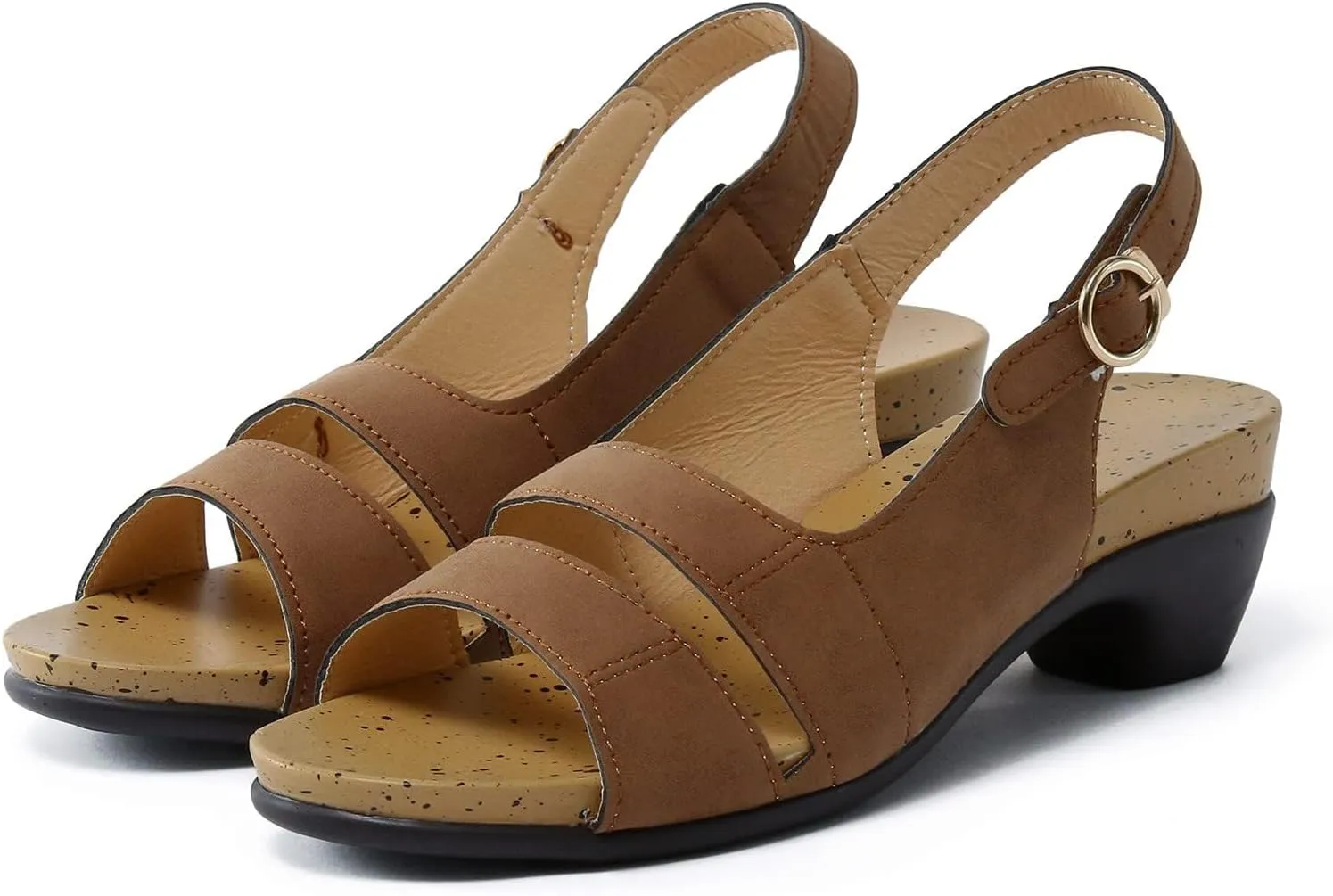 Sandals for Women 2025 Dressy Chunky Block Heel Orthotic Sandals Open Toe Slip-On Shoes Adjustable Ankle Strap Buckle Sandal Summer Wedding Party Shoes