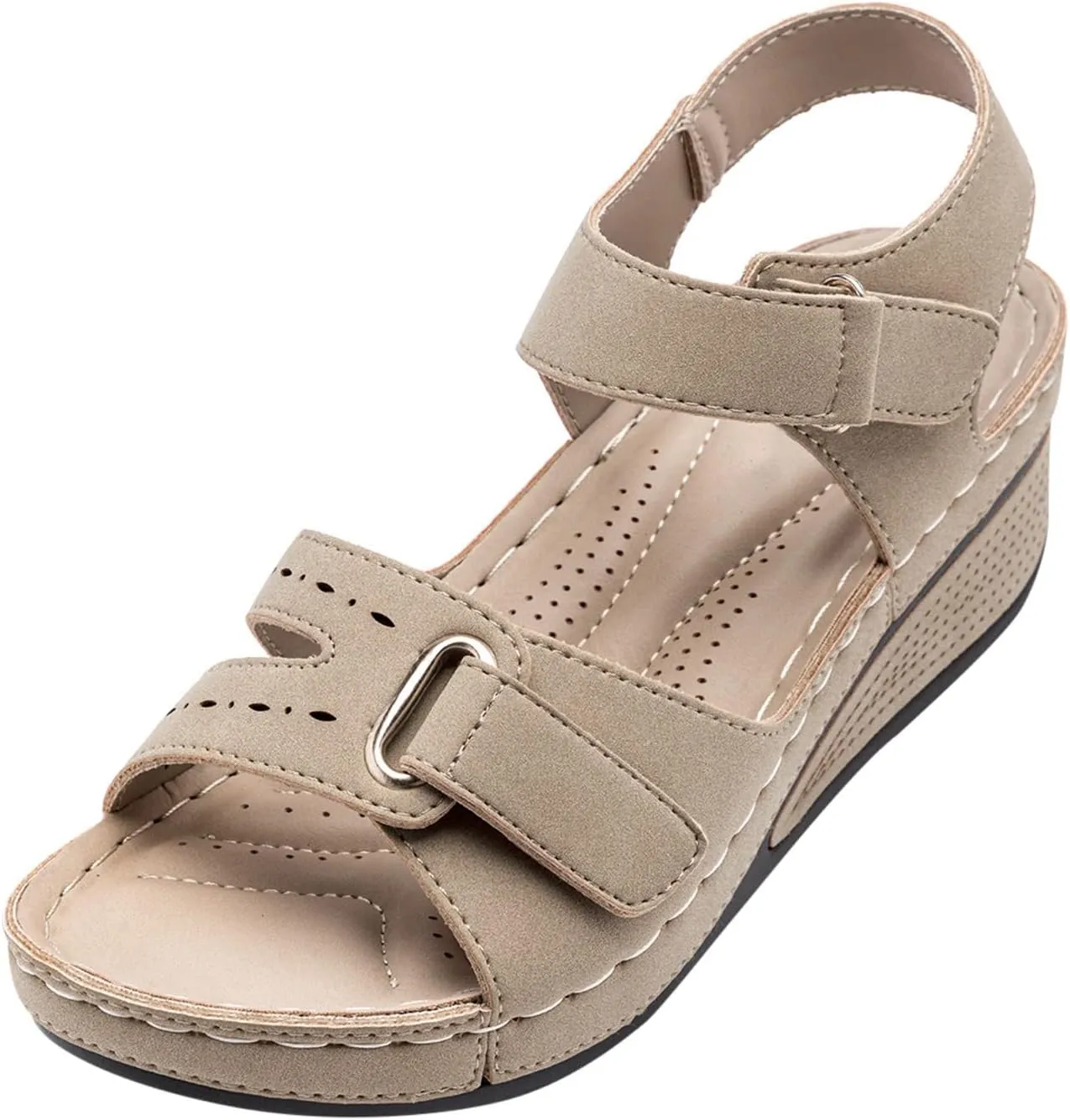 Sandals for Women Dressy,Sandals For Womens Casual Open Toe Strappy Wedge Sandals Summer Dressy Beach Womens Sandals