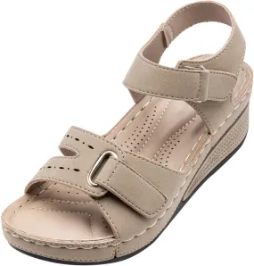 Sandals for Women Dressy,Sandals For Womens Casual Open Toe Strappy Wedge Sandals Summer Dressy Beach Womens Sandals