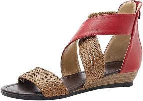Sandals for Women Women's Ankle Strap Low Wedge Sandals Womens Summer Shoes Black Slides Womens Platform Sandals