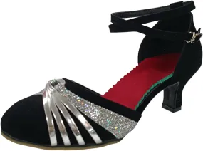 Sandals For Womens Latin Dance Shoes Rhinestone Heeled Ballroom Tango Party Sequin Dance Womens Yoga Sandals
