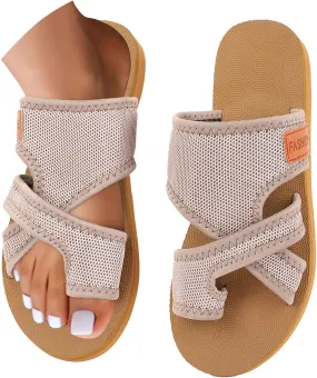 Sandals Orthopedic Shoes for Women 2025 Summer Extra Wide Beach Breathable Comfortable Mesh Hollow Mesh Slide Sandls Shoes