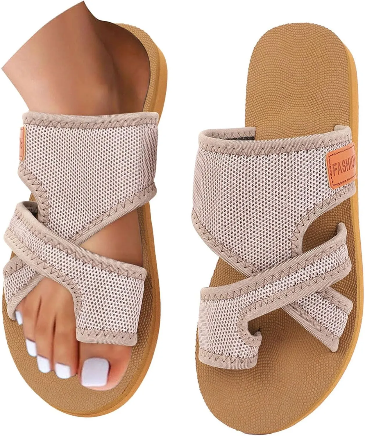 Sandals Orthopedic Shoes for Women 2025 Summer Extra Wide Beach Breathable Comfortable Mesh Hollow Mesh Slide Sandls Shoes