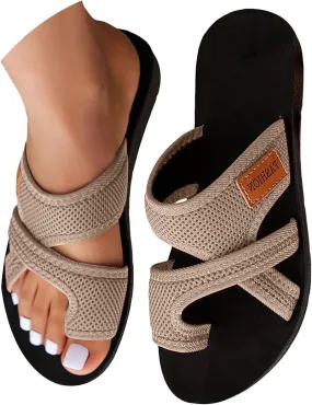 Sandals Orthopedic Shoes for Women 2025 Summer Extra Wide Beach Breathable Comfortable Mesh Hollow Mesh Slide Sandls Shoes