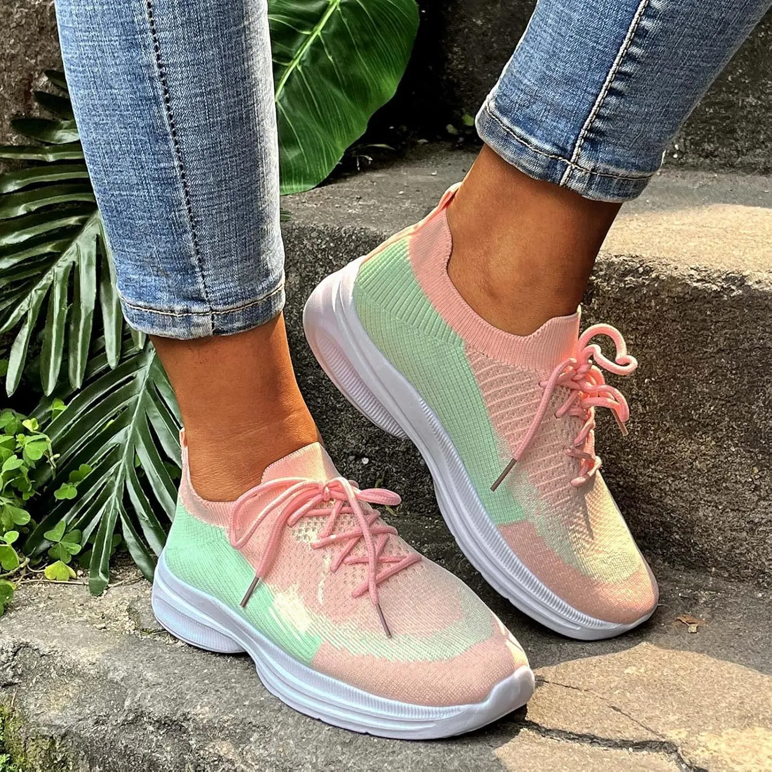 Shoes for Women Sneakers Black Sneakers for Women Casual Breathable Tennis Shoes Work Shopping Travel