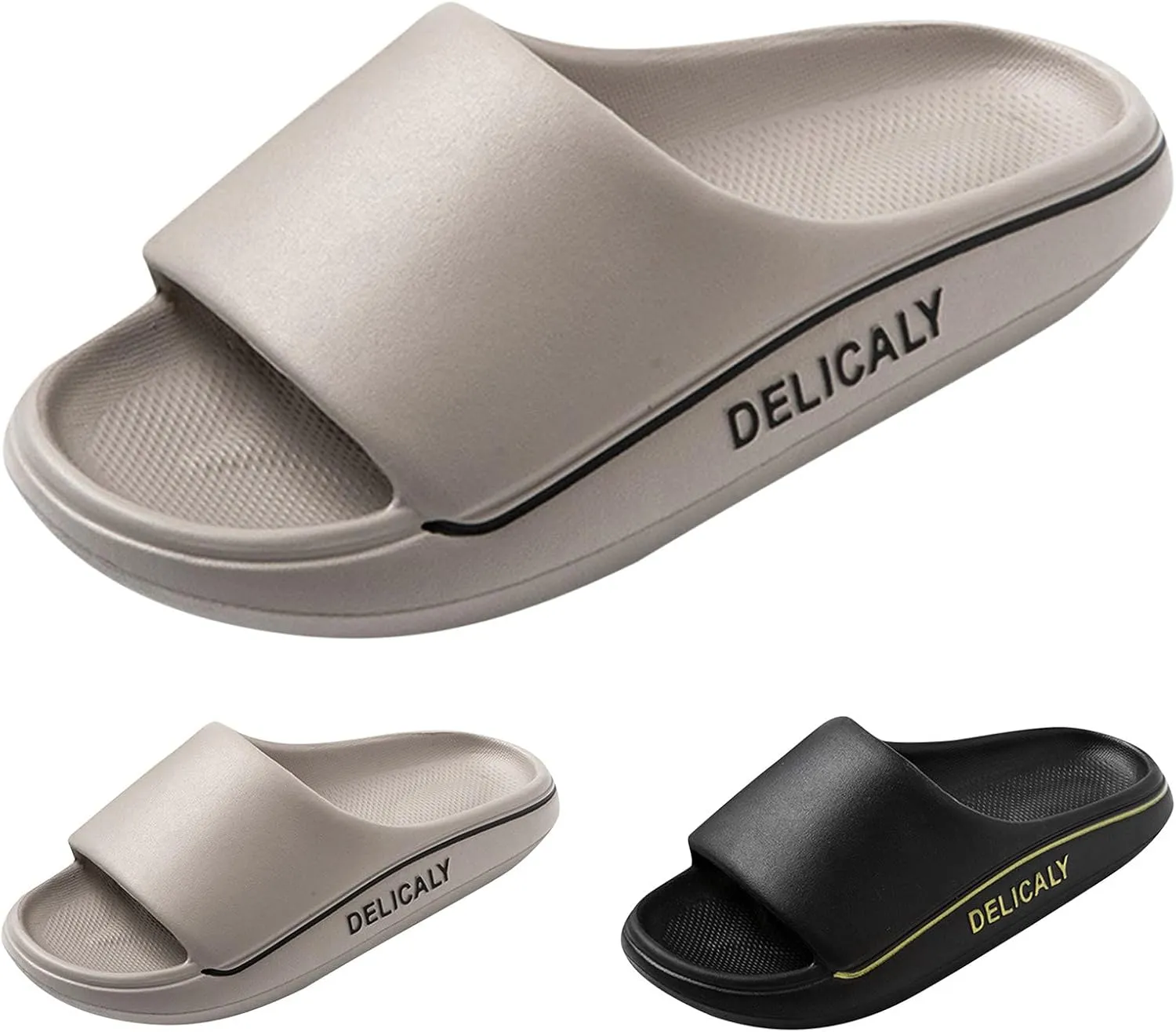 Shower Sandals House Slippers with Arch Support Non Slip Quick Drying Bathroom Slippers for Women Men