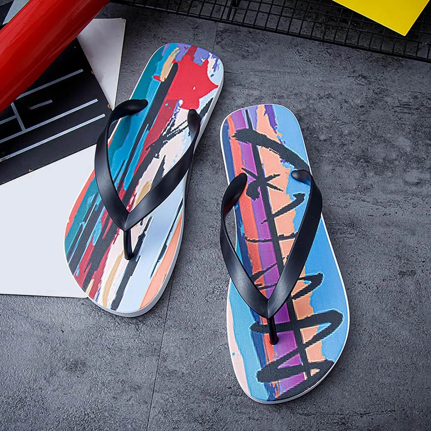 Shower Slippers Men's Athletic Outdoor Sandals Slides with Drainage Hole Water Shoe for Beach, Showers