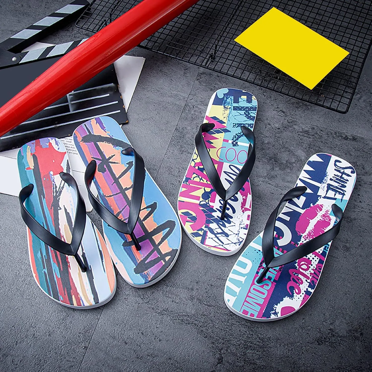 Shower Slippers Men's Athletic Outdoor Sandals Slides with Drainage Hole Water Shoe for Beach, Showers
