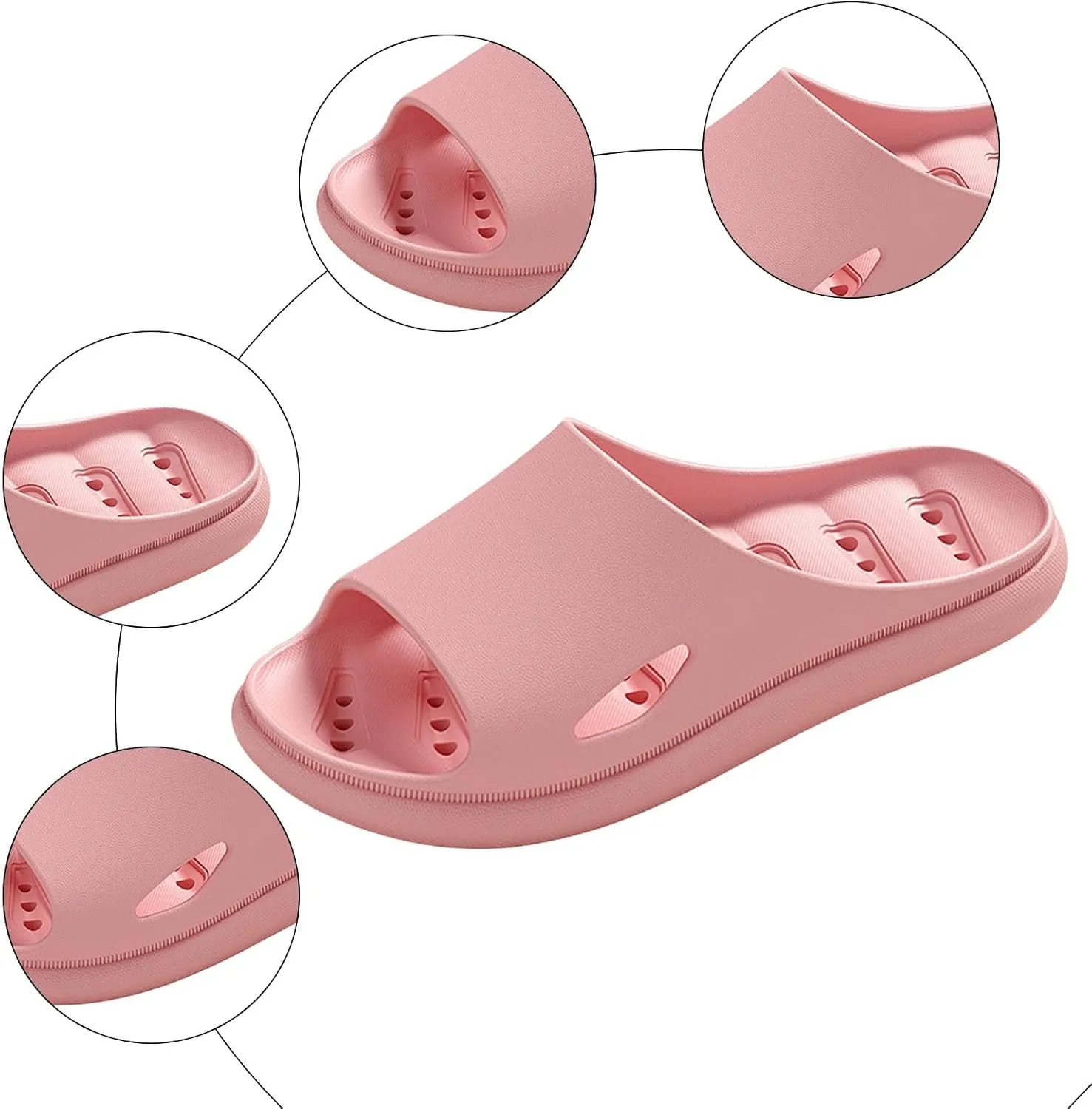 Shower Slippers Waterproof Flip Flops for Men Ultra Comfort Non-Slip Shower Sandals Indoor and Outdoor