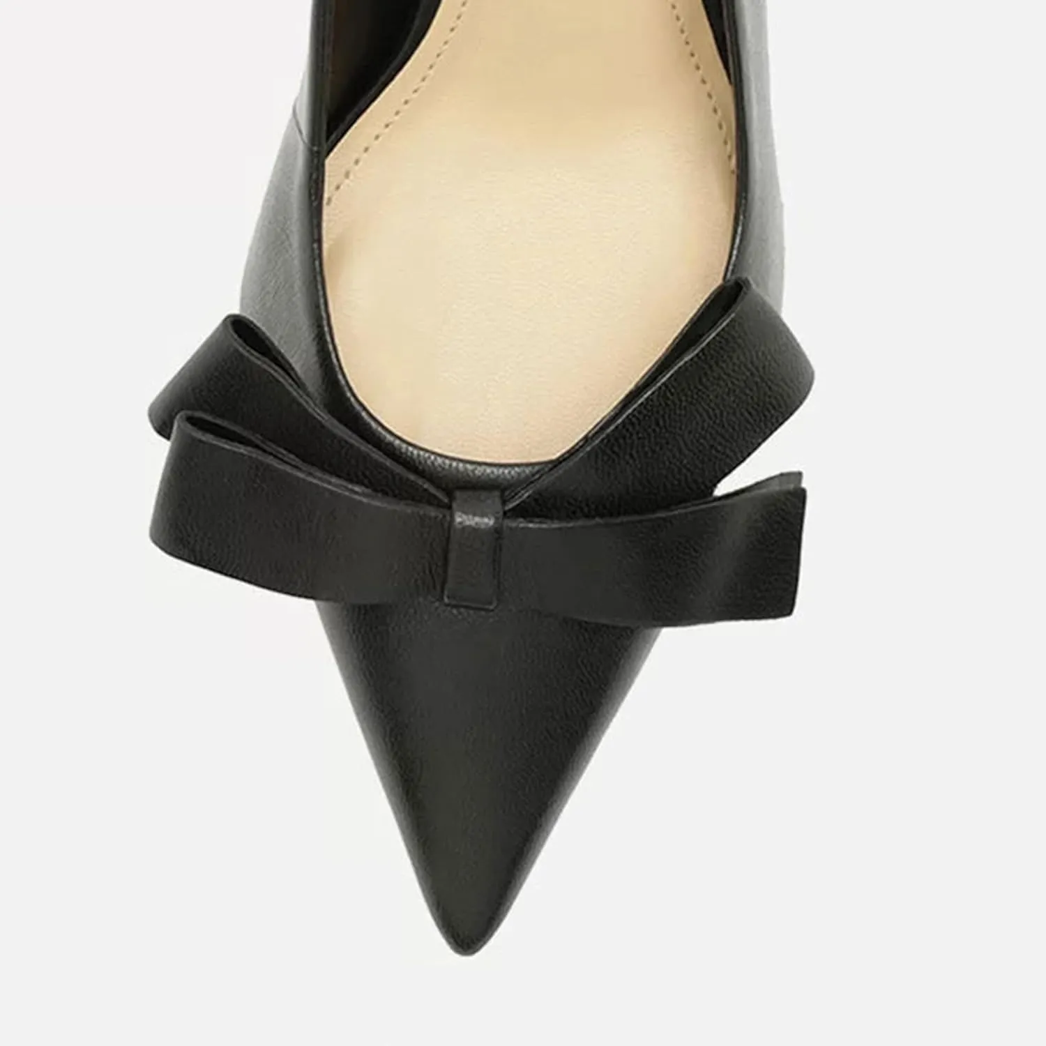 Slingback Heels for Women Kitten Heel with Pointed Toe and Bow Detail Trendy and Elegant Flats for a Chic Look