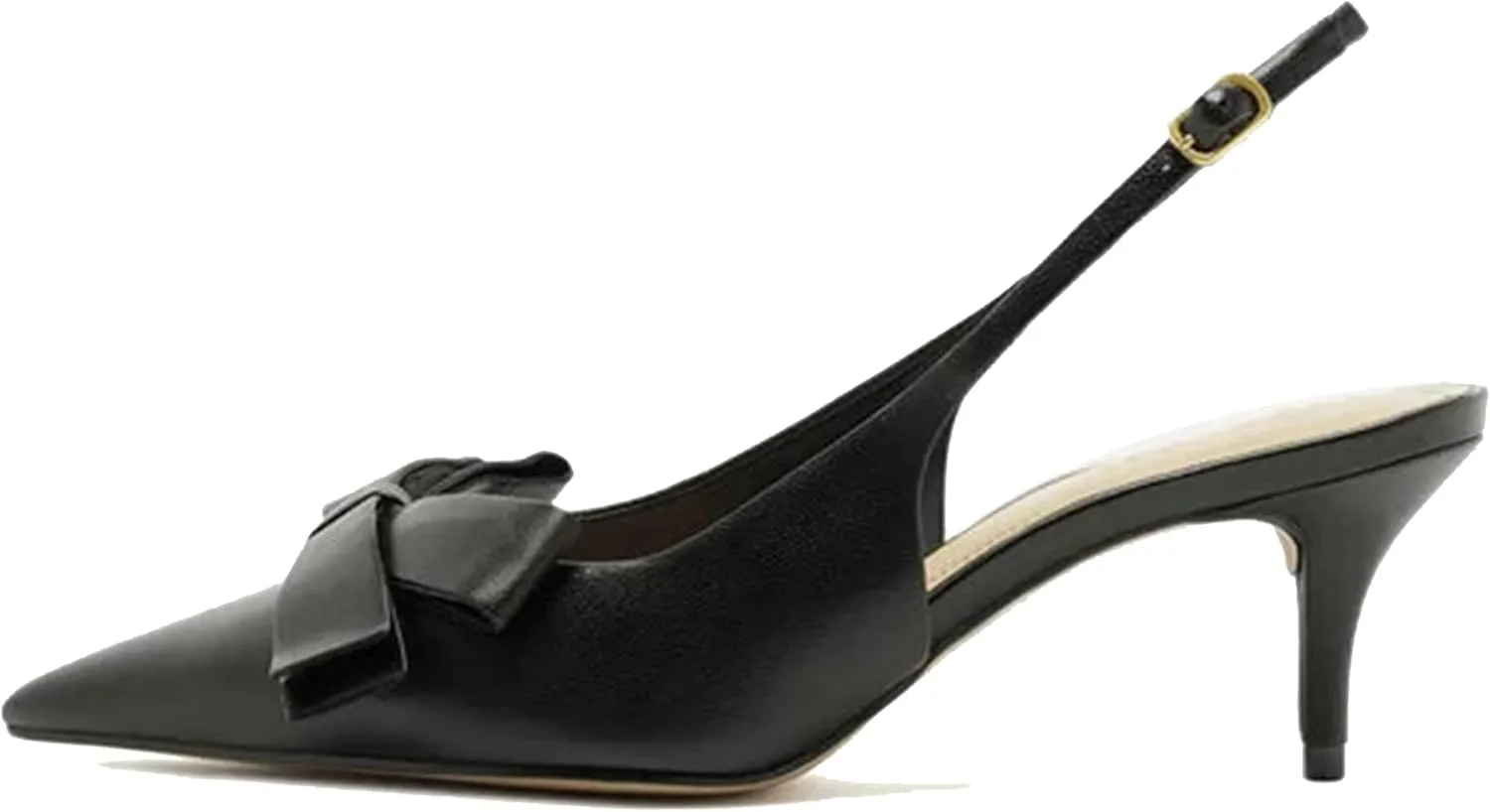 Slingback Heels for Women Kitten Heel with Pointed Toe and Bow Detail Trendy and Elegant Flats for a Chic Look