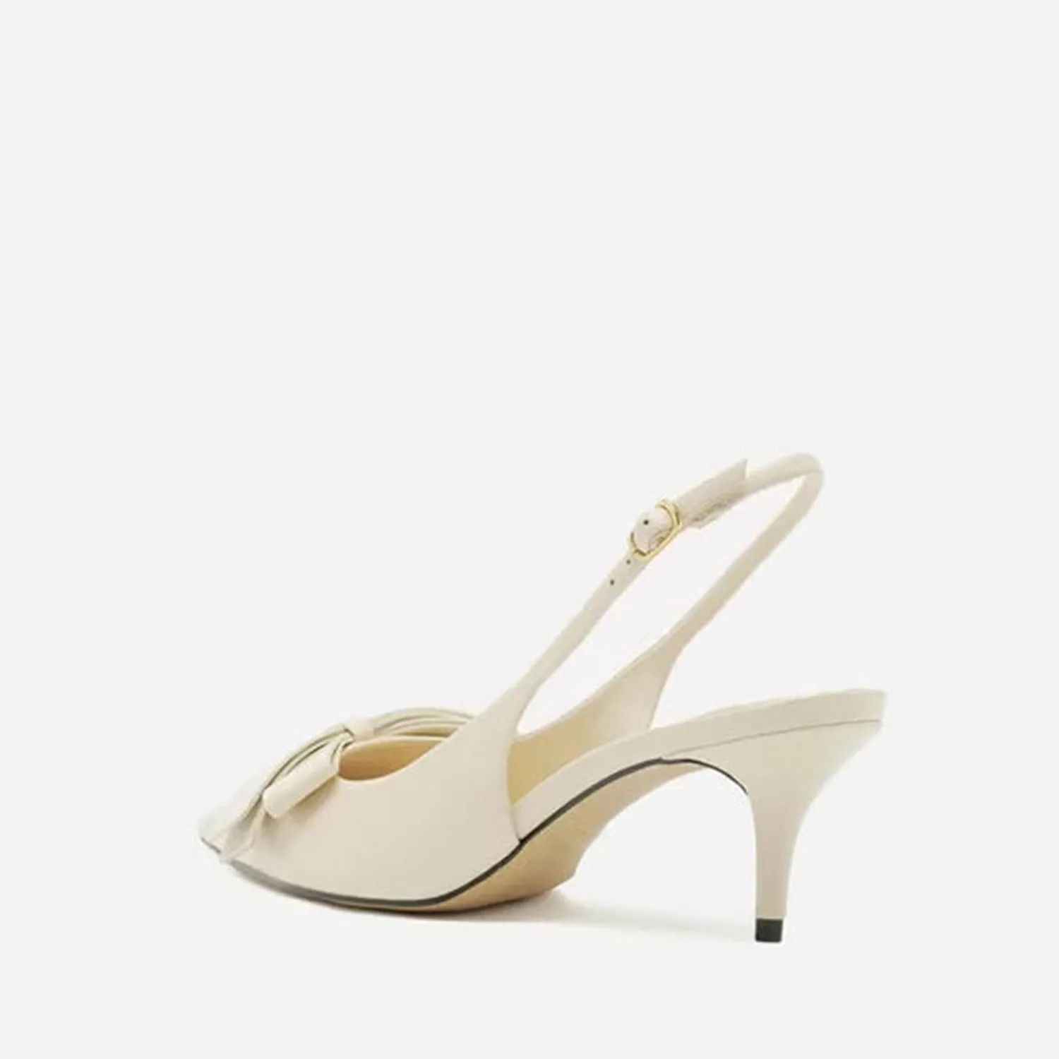 Slingback Heels for Women Kitten Heel with Pointed Toe and Bow Detail Trendy and Elegant Flats for a Chic Look