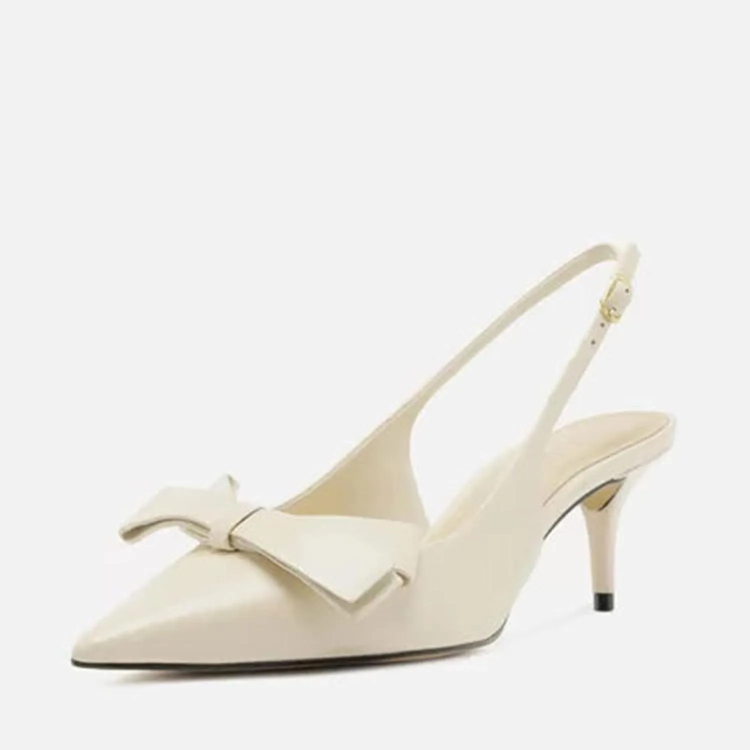 Slingback Heels for Women Kitten Heel with Pointed Toe and Bow Detail Trendy and Elegant Flats for a Chic Look