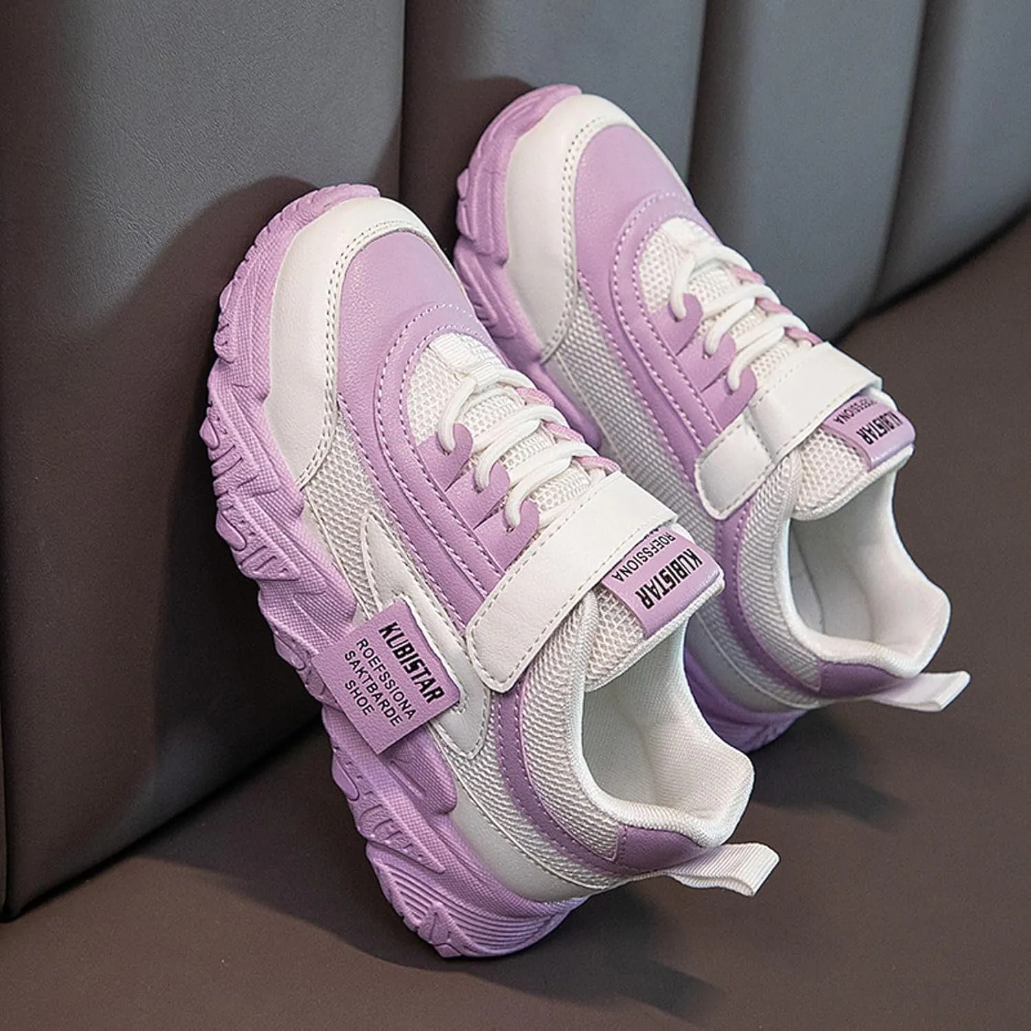 Sneakers for Girls Boys Chunky Sneakers for Kids Fashion Platform White Leather Casual Comfy Wedge Walking Sport Sneakers