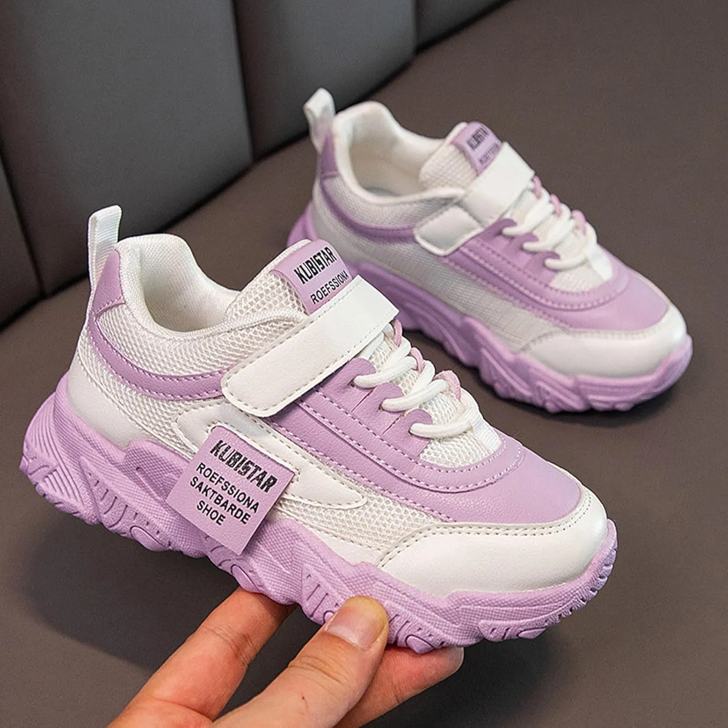 Sneakers for Girls Boys Chunky Sneakers for Kids Fashion Platform White Leather Casual Comfy Wedge Walking Sport Sneakers