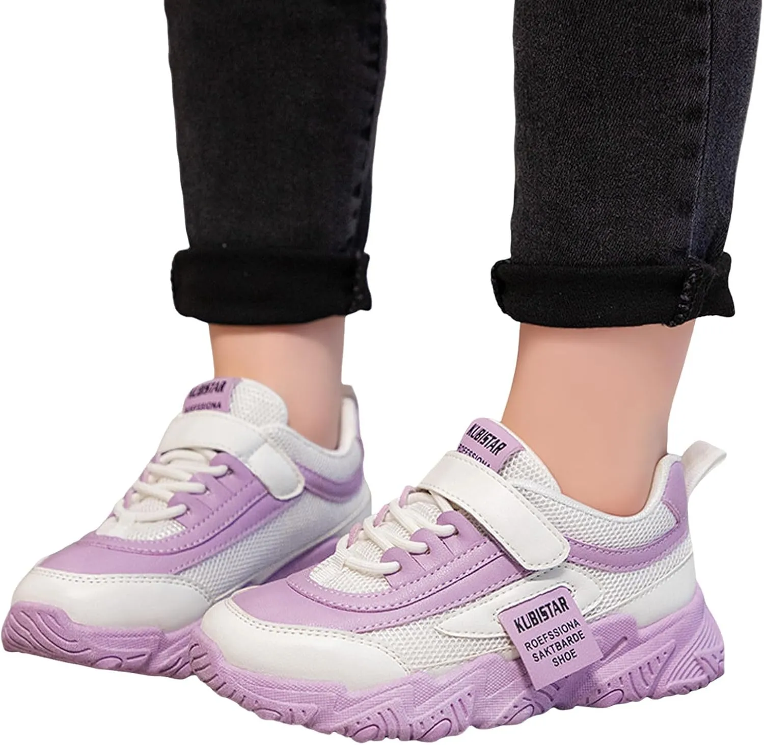 Sneakers for Girls Boys Chunky Sneakers for Kids Fashion Platform White Leather Casual Comfy Wedge Walking Sport Sneakers