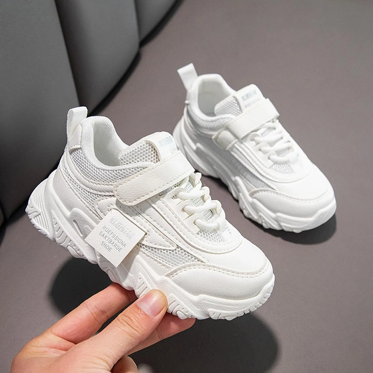Sneakers for Girls Causal Hook and Loop Lightweight Breathable Knit Athletic Running Sneakers for Kids Comfortable Sole Shoes
