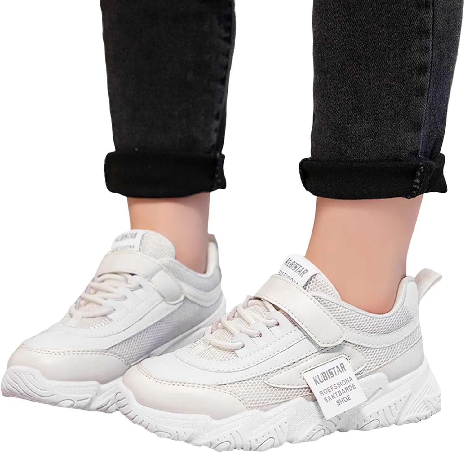 Sneakers for Girls Causal Hook and Loop Lightweight Breathable Knit Athletic Running Sneakers for Kids Comfortable Sole Shoes