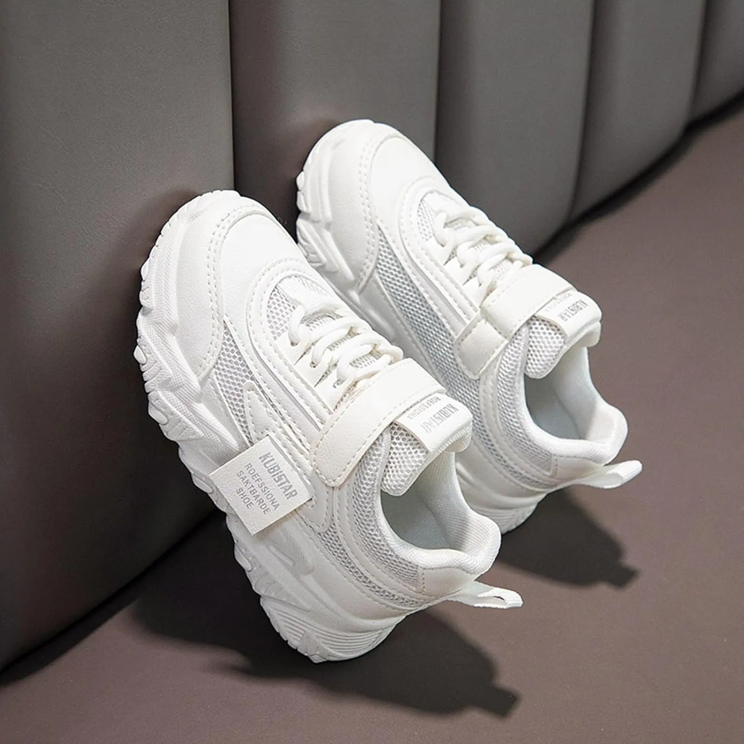 Sneakers for Girls Causal Hook and Loop Lightweight Breathable Knit Athletic Running Sneakers for Kids Comfortable Sole Shoes