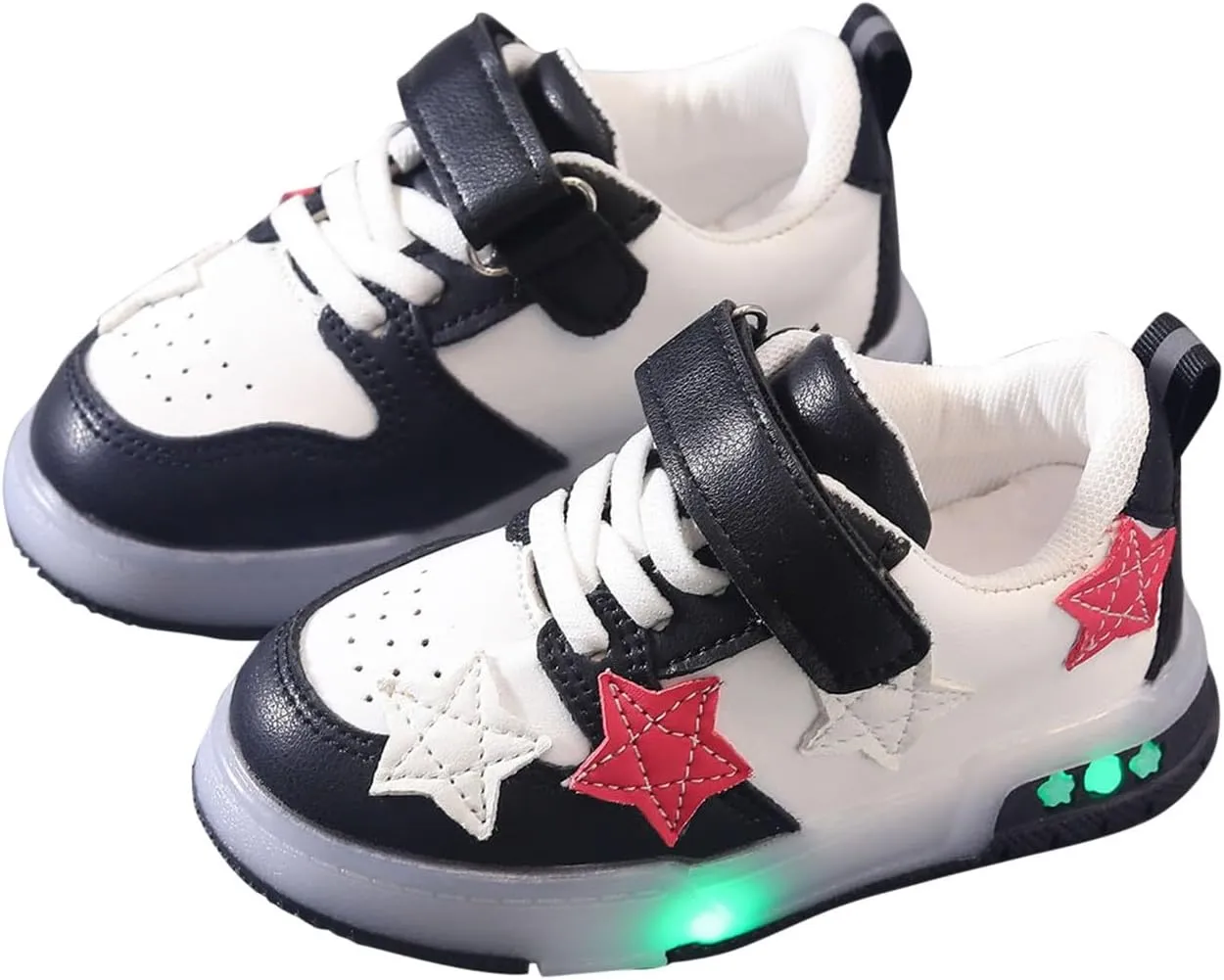 Sneakers for Girls Children's Casual LED Light Up Tennis Shoes Girls Leather Soft Up Lace Kids Girls Board Shoes