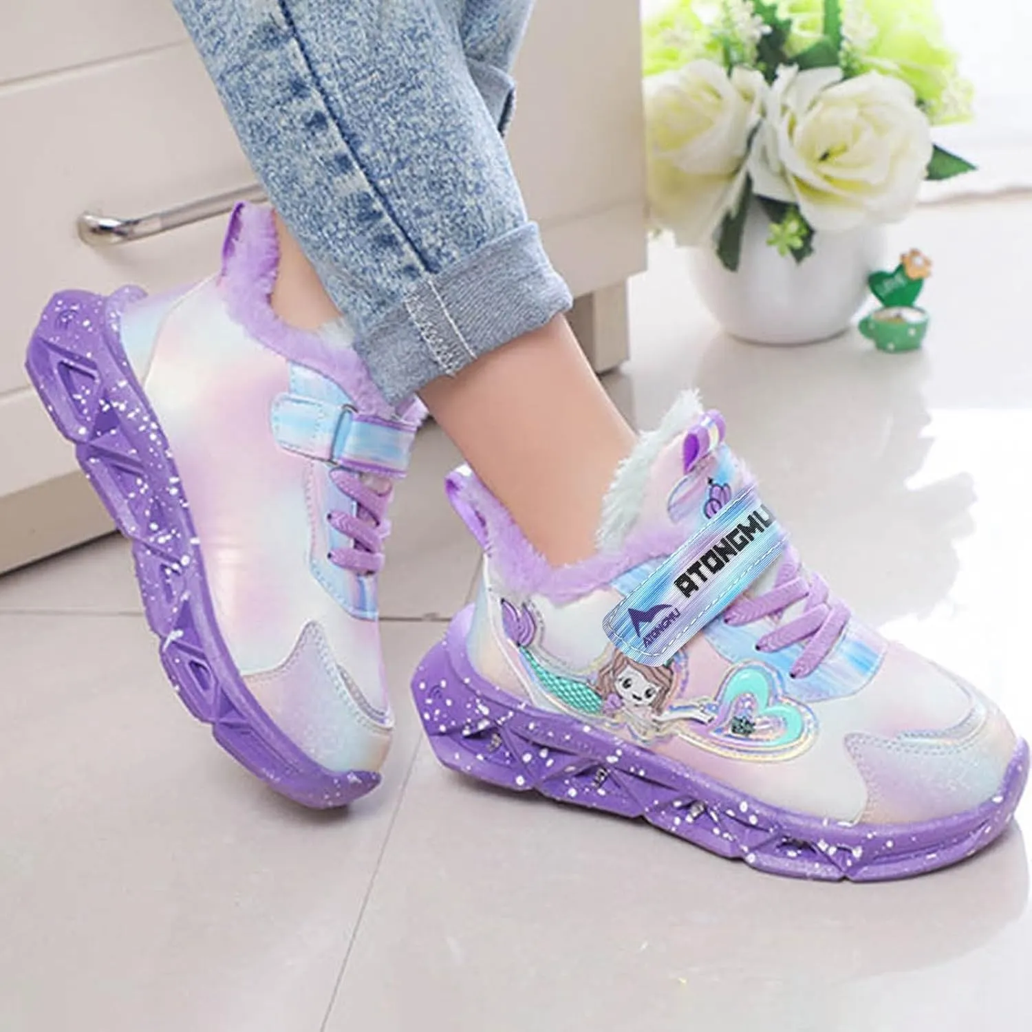Sneakers for Girls Children's Casual Shoes Boys Breathable Non-Slip Sneakers Unisex Luminous Sneakers for Girls Running Shoes