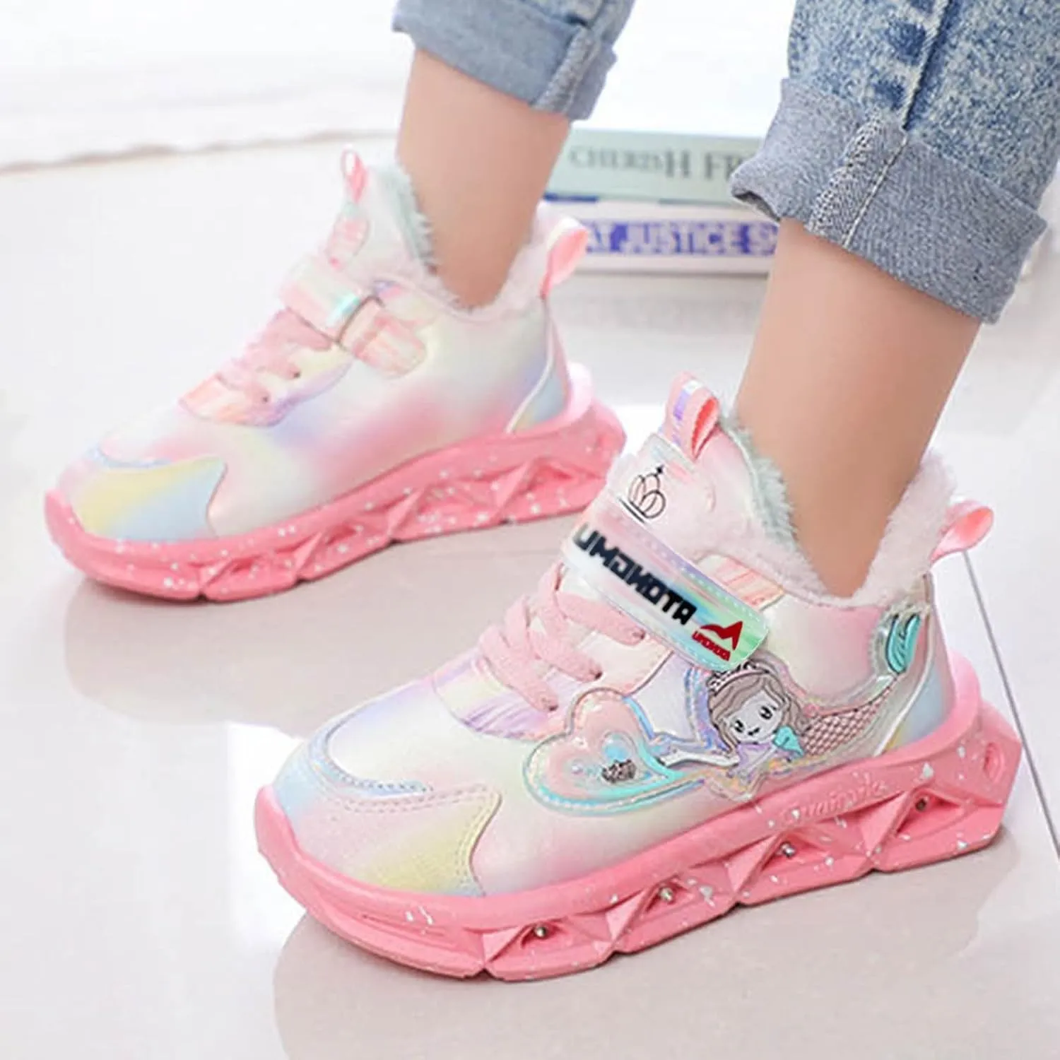 Sneakers for Girls Children's Casual Shoes Boys Breathable Non-Slip Sneakers Unisex Luminous Sneakers for Girls Running Shoes