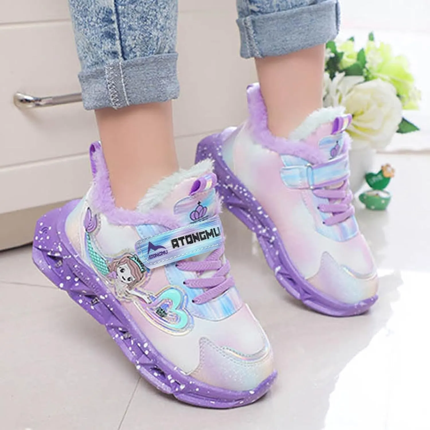 Sneakers for Girls Children's Casual Shoes Boys Breathable Non-Slip Sneakers Unisex Luminous Sneakers for Girls Running Shoes