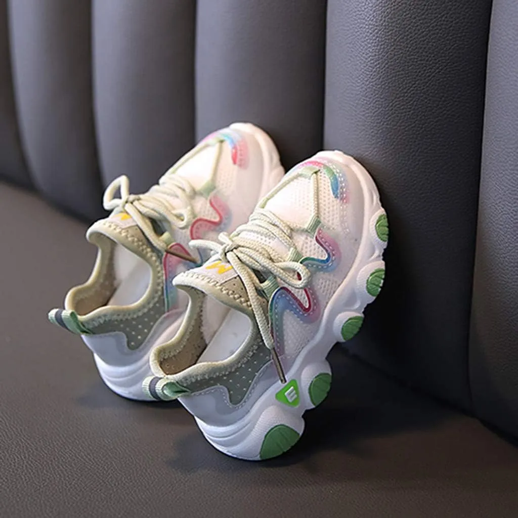 Sneakers for Girls LED Light Baby Toddler Soft Up Lace Kids Infant Sneakers Shoes Baby Tennis Shoes