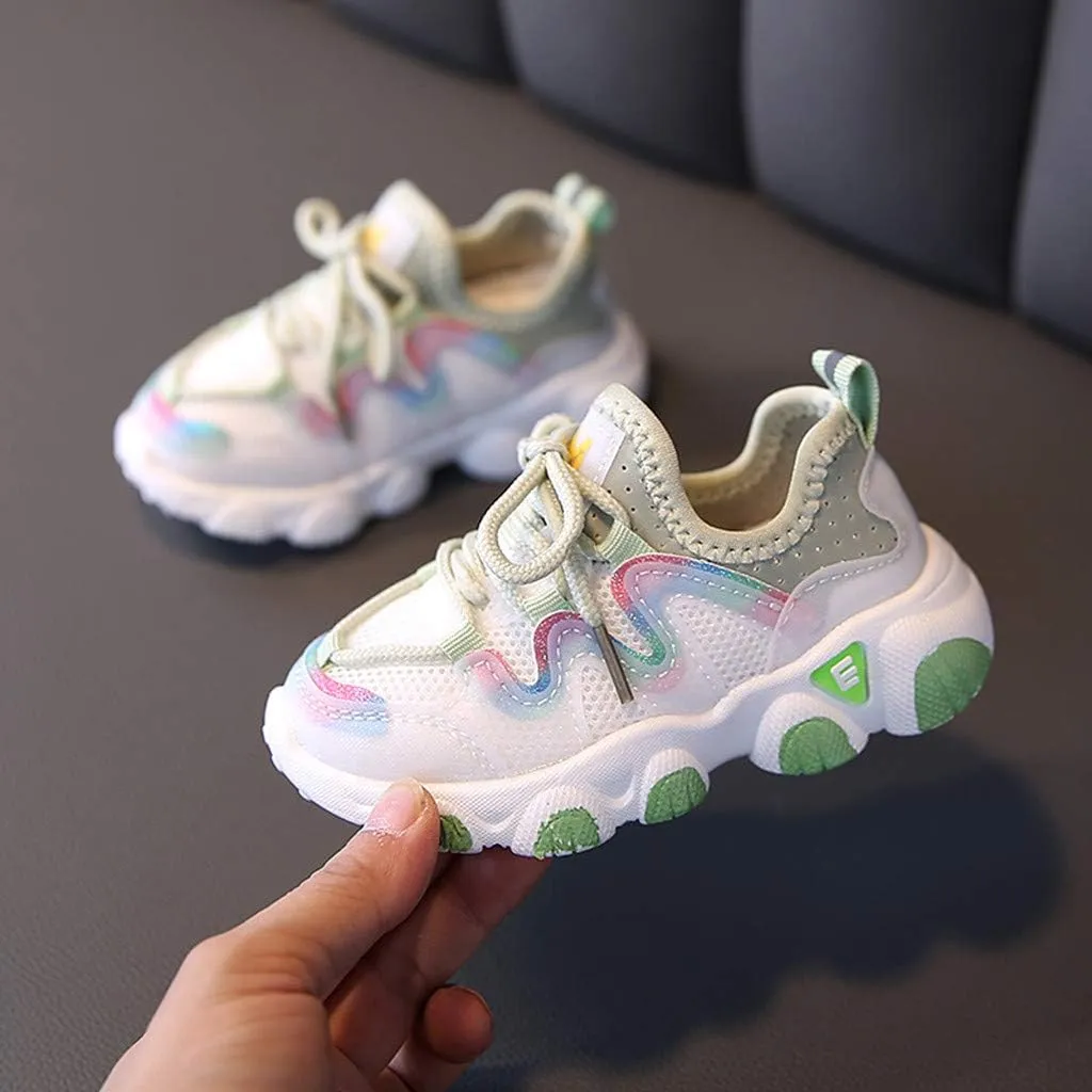 Sneakers for Girls LED Light Baby Toddler Soft Up Lace Kids Infant Sneakers Shoes Baby Tennis Shoes