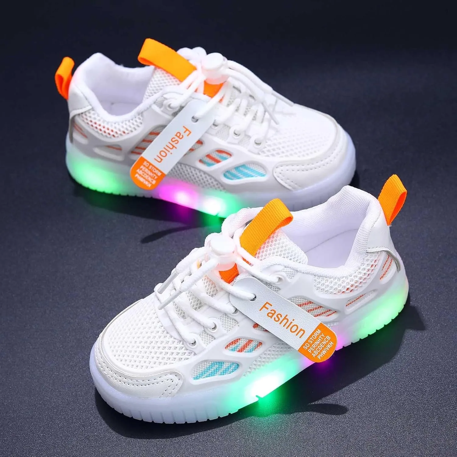 Sneakers for Girls Light Up Breathable Running Cute Shoes Anti-Slip Lace Up Girls Walking Sports Shoes Boys Sneakers