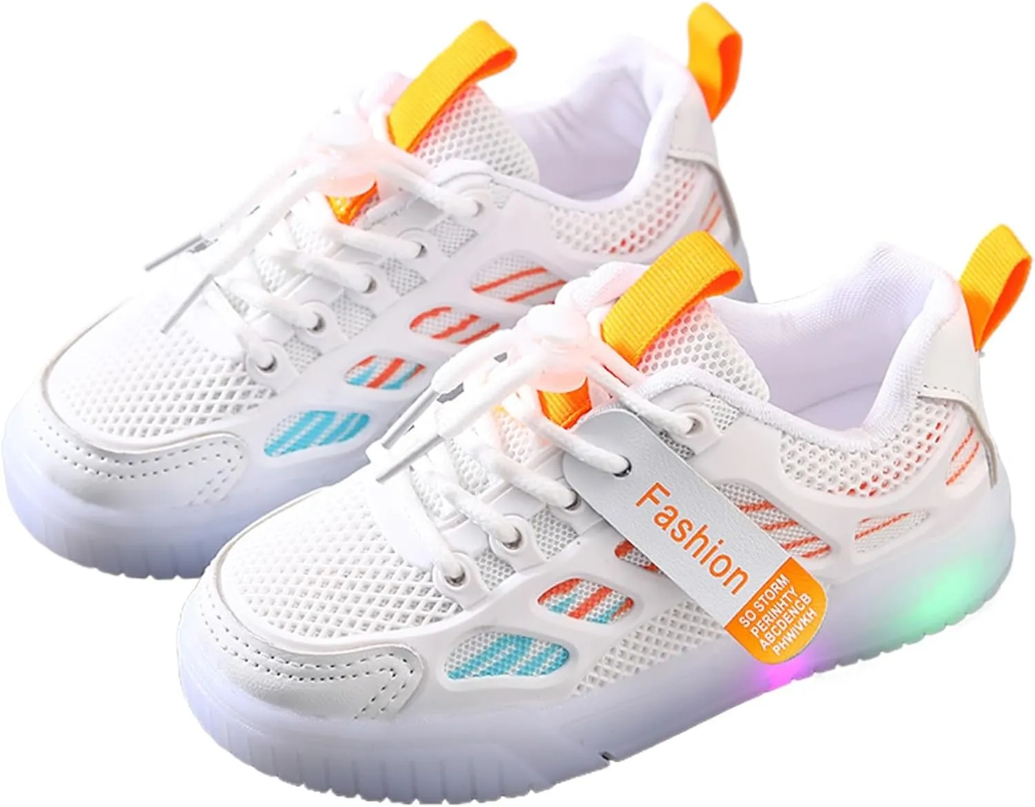 Sneakers for Girls Light Up Breathable Running Cute Shoes Anti-Slip Lace Up Girls Walking Sports Shoes Boys Sneakers