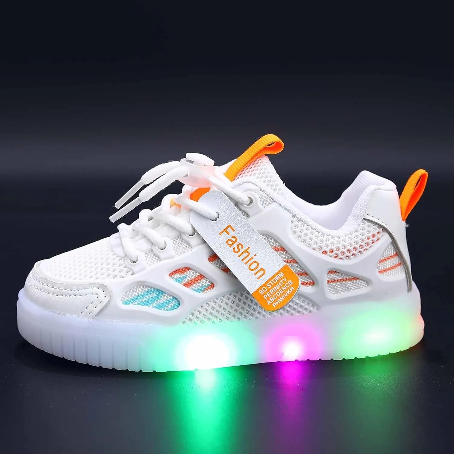 Sneakers for Girls Light Up Breathable Running Cute Shoes Anti-Slip Lace Up Girls Walking Sports Shoes Boys Sneakers