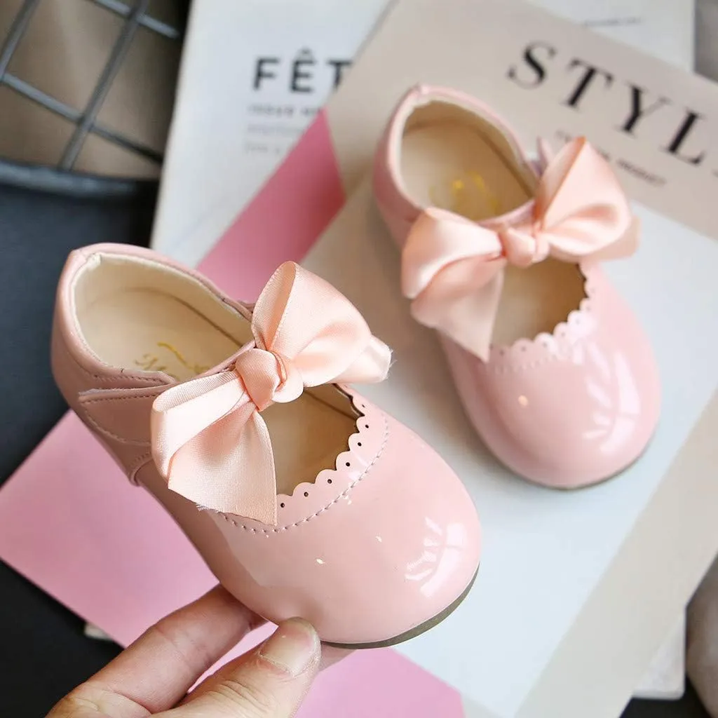 Sneakers Kids Leather Toddler Shoes Girls Infant Baby Knot Kids Princess Sandals Girl Light up Tennis Shoes