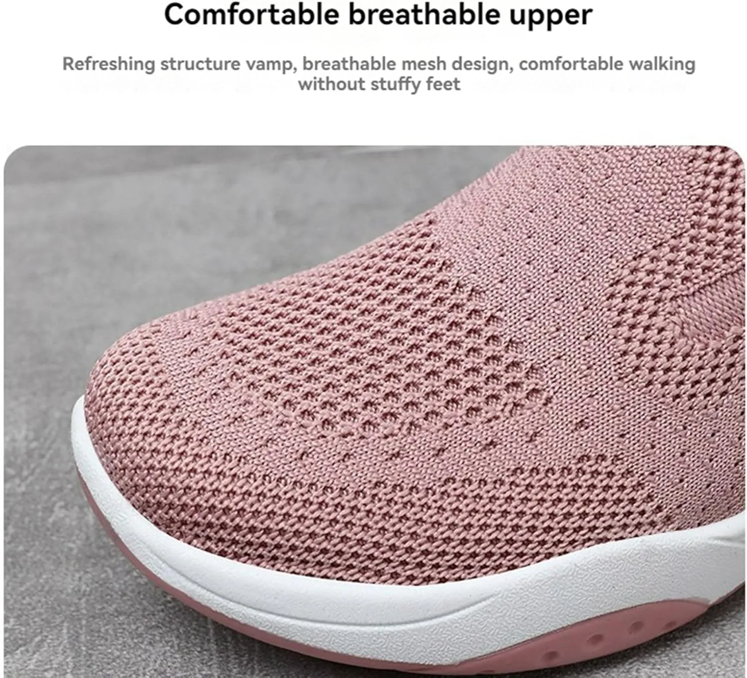 Sneakers Women Woven Orthopedic Breathable Soft Shoes Comfortable Knitted Slip on Sneakers Fashion Workoout Shopping Travel Casual Mesh Gym Shoes