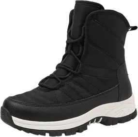 Snow Boots for Women Winter Shoes Water-proof Warm Fleece Lined Ankle Booties Comfortable Shoes for Women Slip On Mid Calf Boots Hiking Tennis Booties Lace-up Platform Boots Lightweight