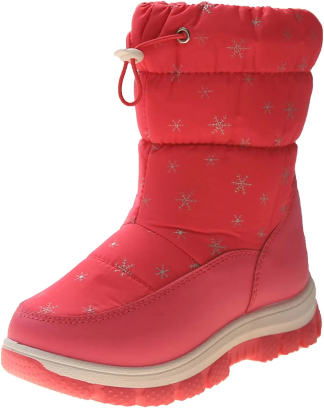 Snowshoes For Kids Thick Soles Non Slip Mid Calf Winter Chunky Snow Boots Girls Fur Lined Boots Insulated Hiking Boots