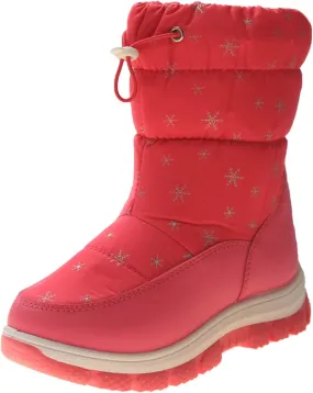 Snowshoes For Kids Thick Soles Non Slip Mid Calf Winter Chunky Snow Boots Girls Fur Lined Boots Insulated Hiking Boots