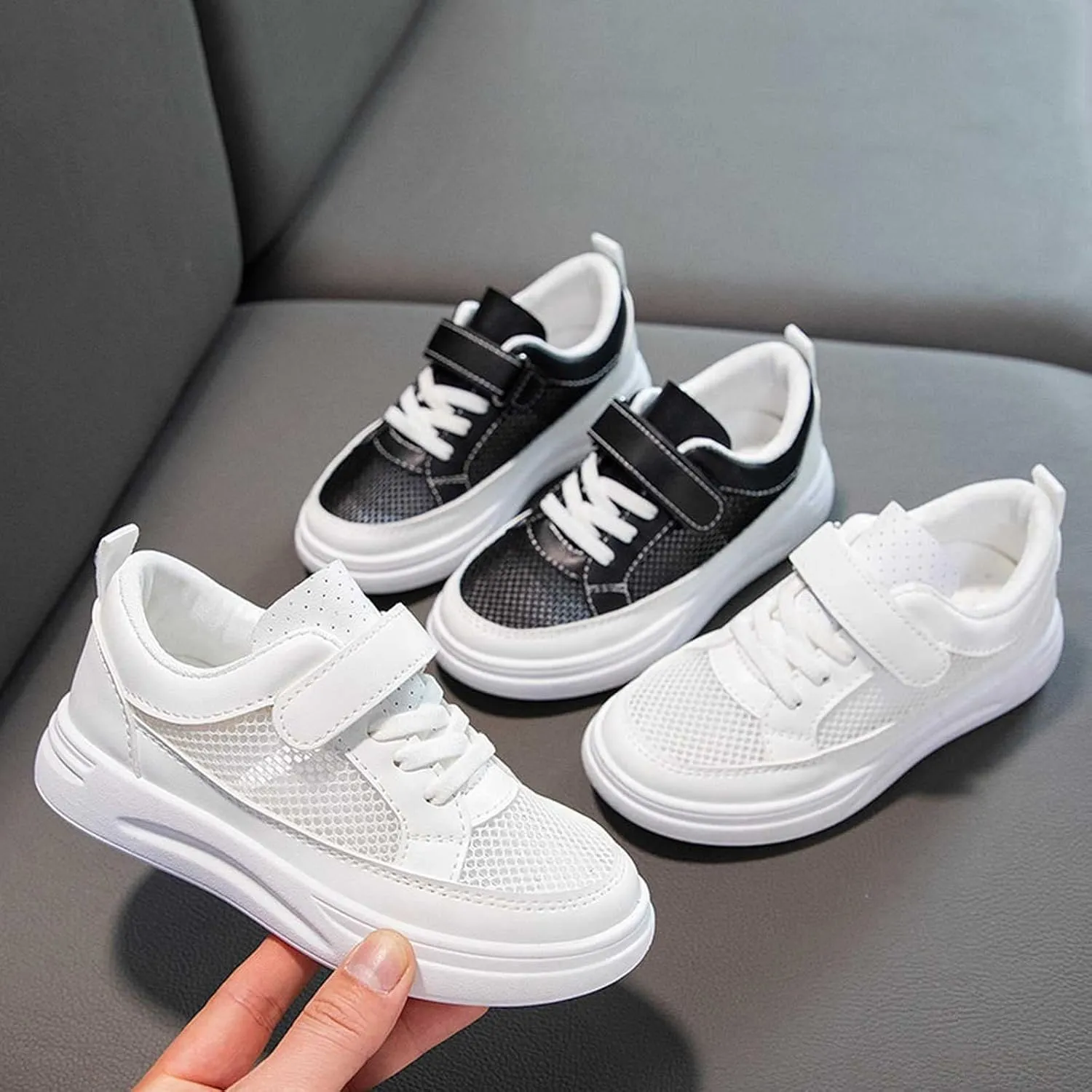 Spring and Summer New Mesh Breathable Non Slip Children's Casual Sports Shoes Girls Tennis Shoes Size 12