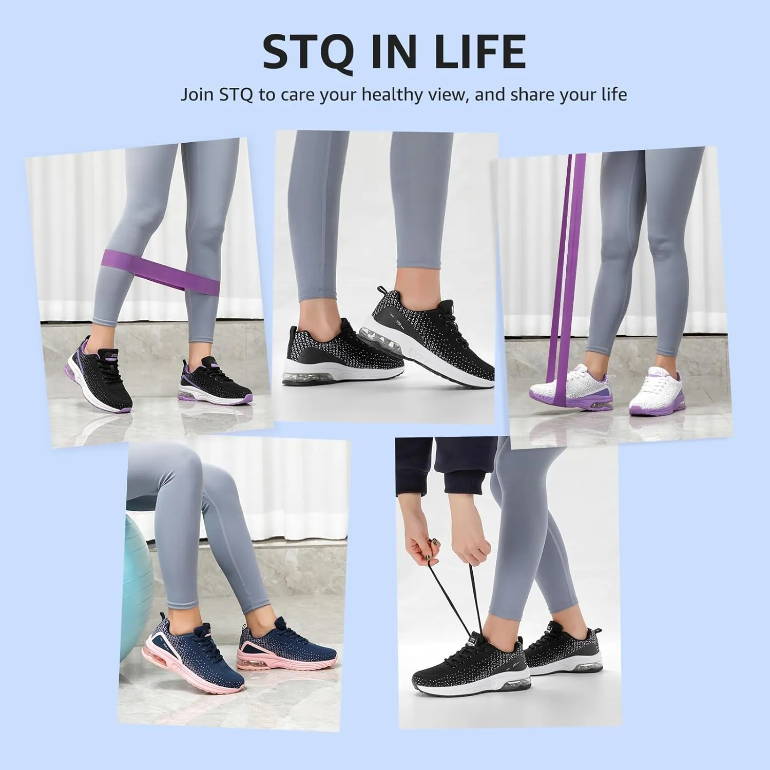 STQ Womens Air Running Shoes Non Slip Athletic Tennis Walking Workout Sneakers